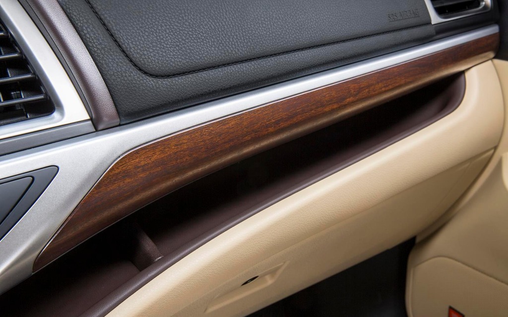 Wood accents spruce up the dashboard on some trim levels.