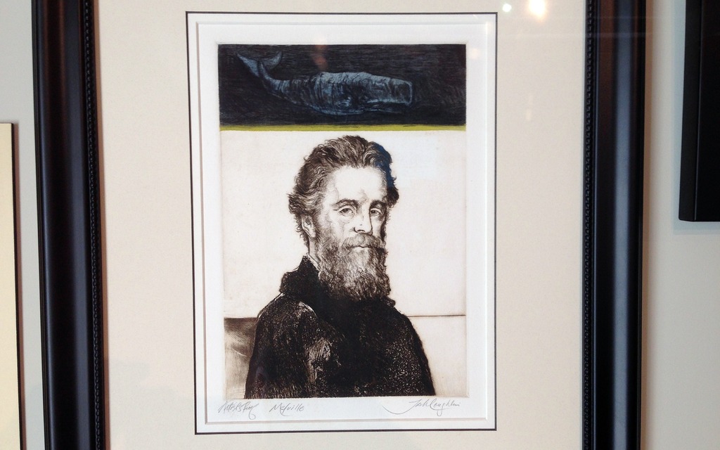 A portrait of the writer Herman Melville at the Nantucket Whaling Museum.