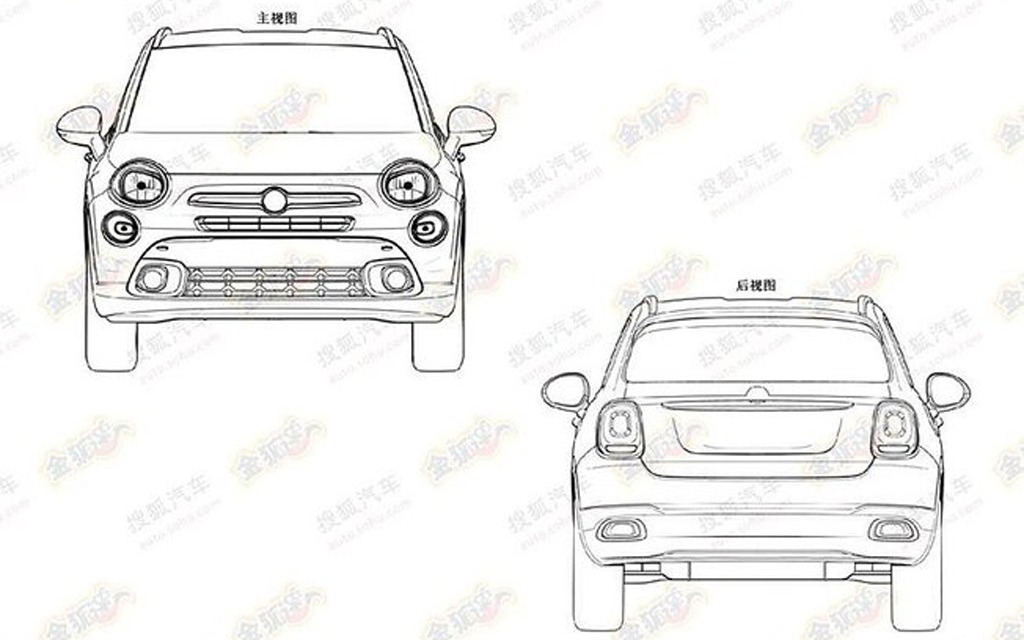 Esquisse du Fiat 500X