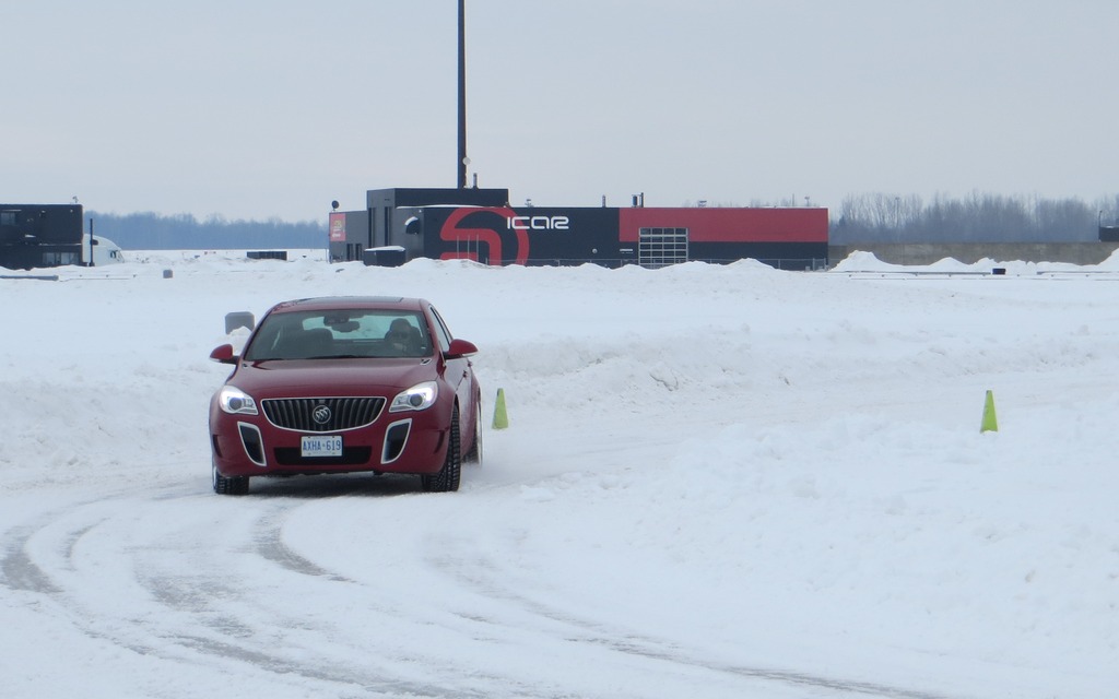 From there it was on to a one-mile road course outlined by snowbanks.