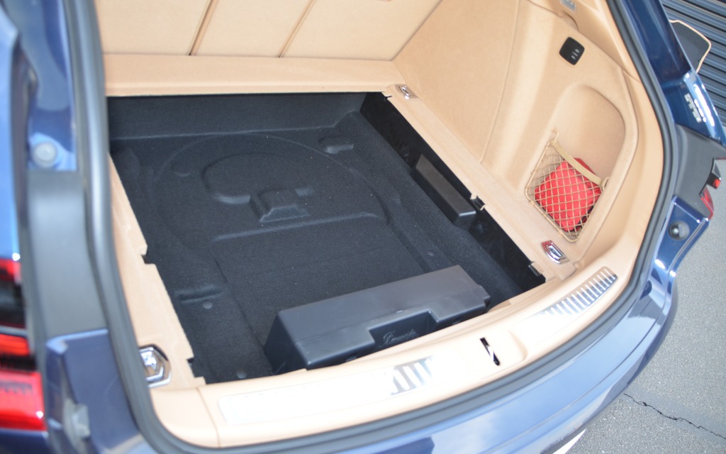 There’s a storage compartment under the floor instead of a spare tire.