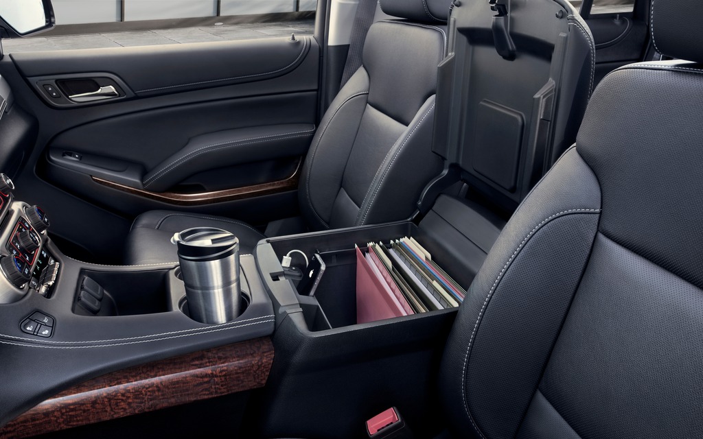 Interior storage is ample in the Yukon and Yukon XL.