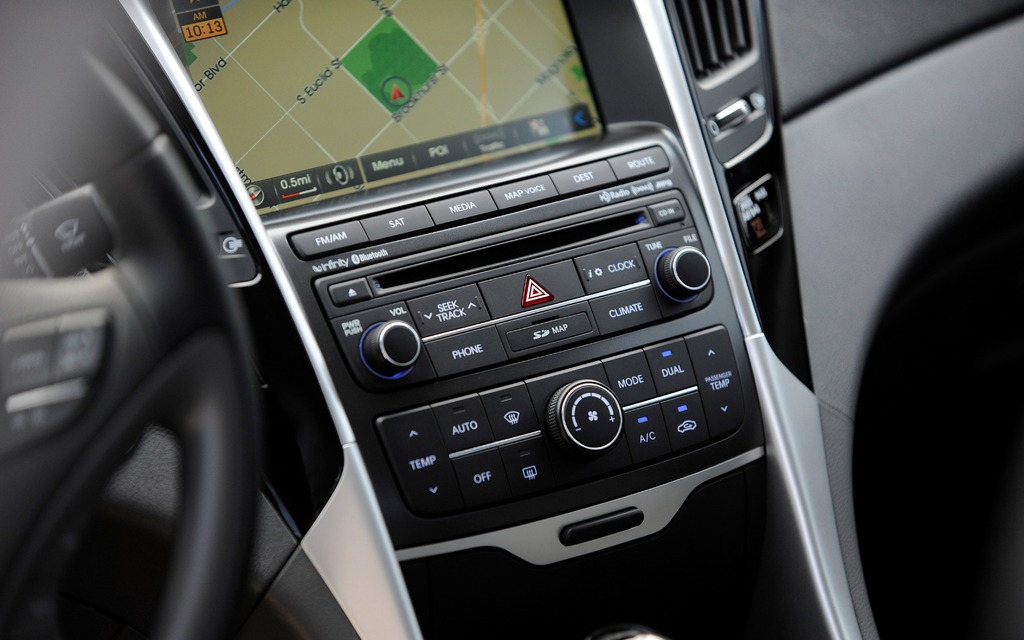 The Sonata has upgraded its navigation and infotainment system for 2014.