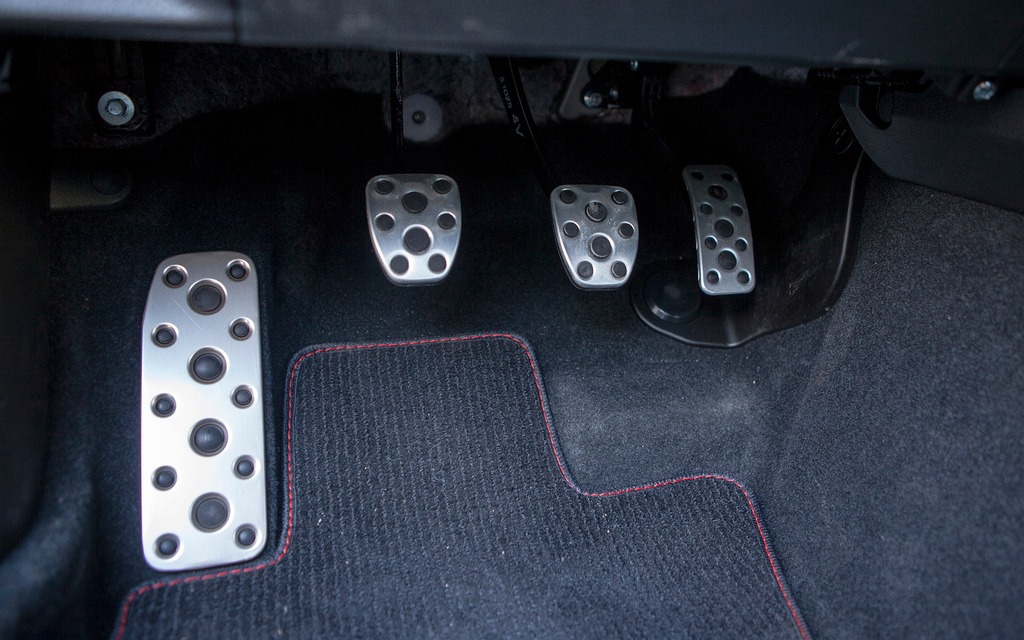 The metallic pedals are a nice touch.