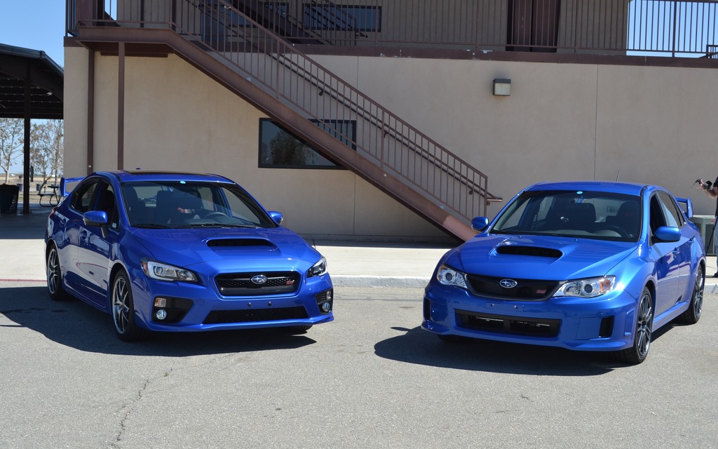 The 2015 STi (on the left) and the 2014…. 