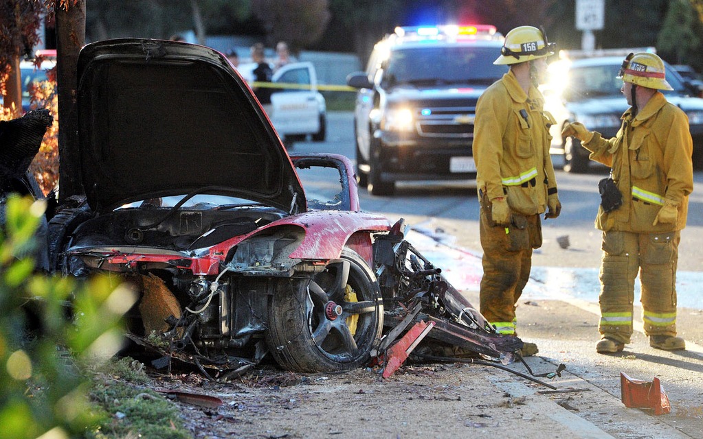 The crash site where Paul Walker and Roger Rodas died.