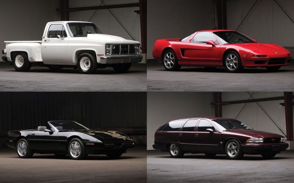 1987 GMC Stepside, 1989 Chevrolet Corvette, 1995 Acura NSX, 1994 Caprice SS