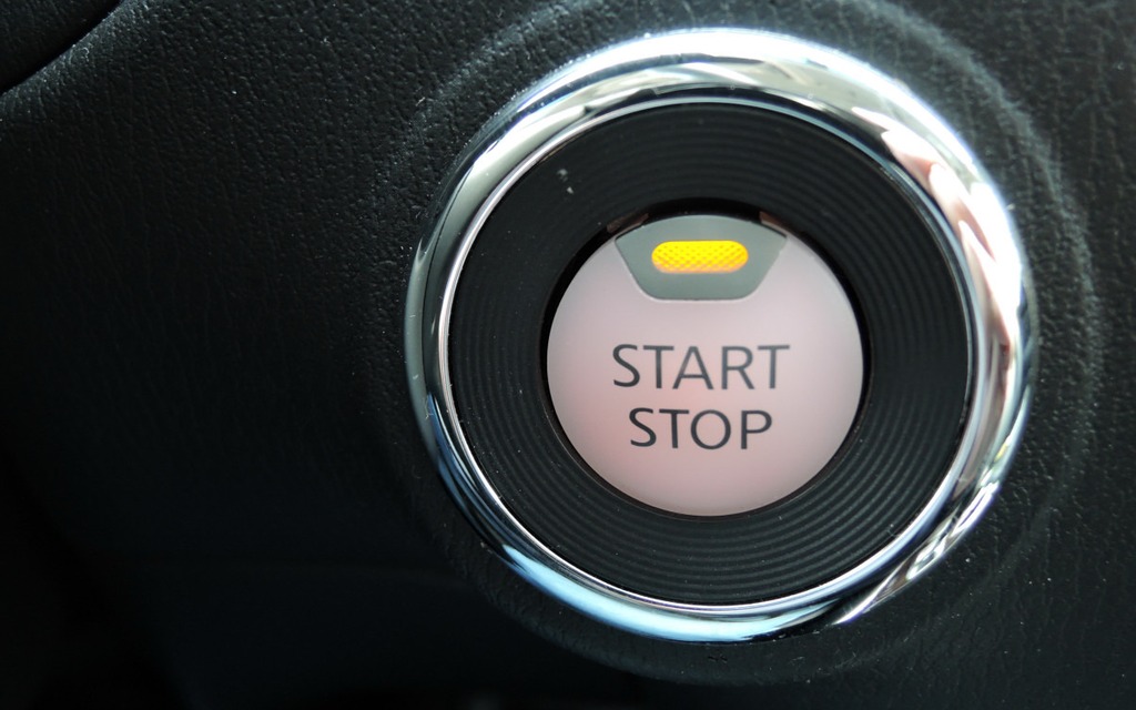 A push button to start the vehicle.