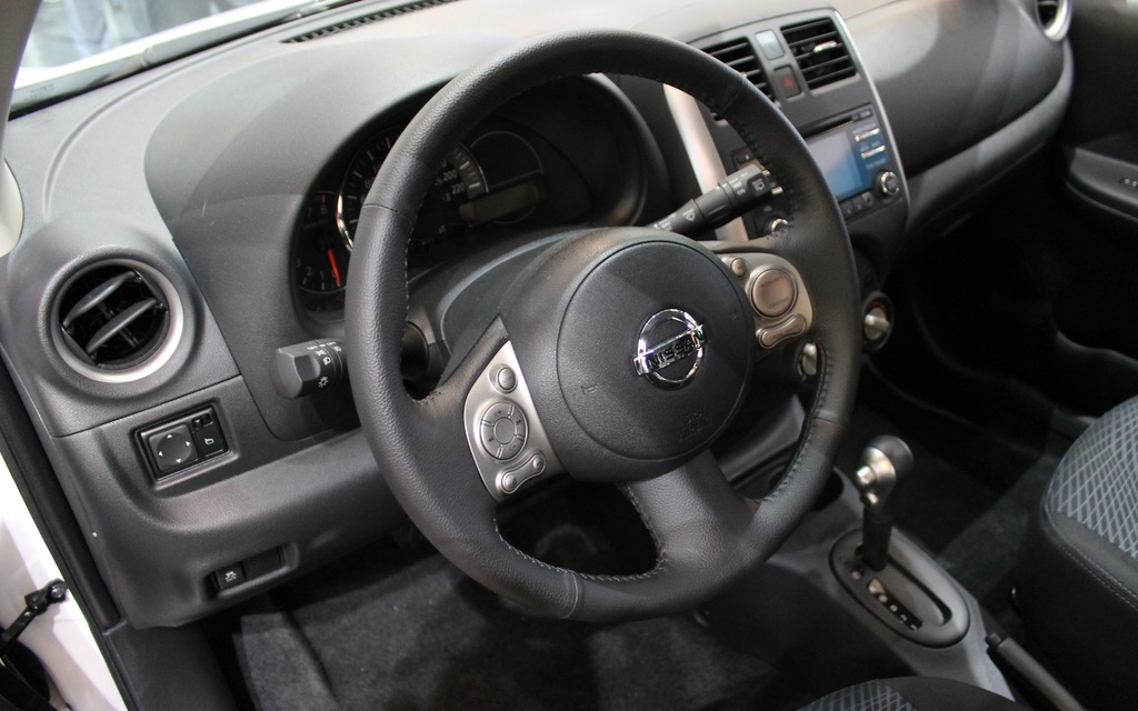 The interior is exceedingly simple, especially the Micra S base trim