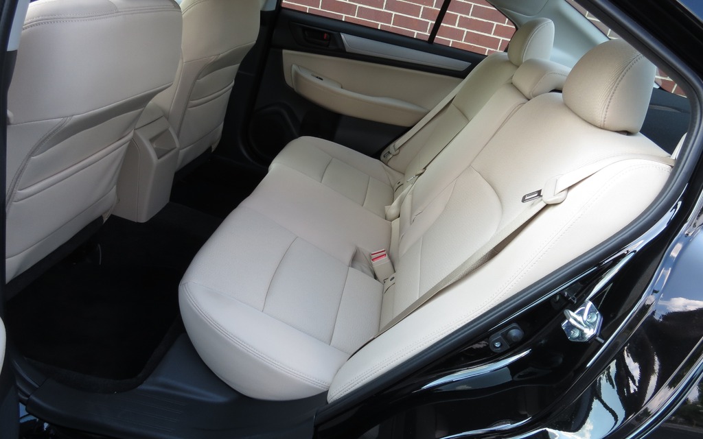 The rear bench is more spacious and comfortable in the new Legacy.