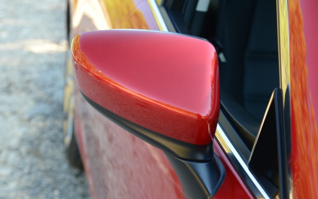The exterior rearview mirrors are a generous size.