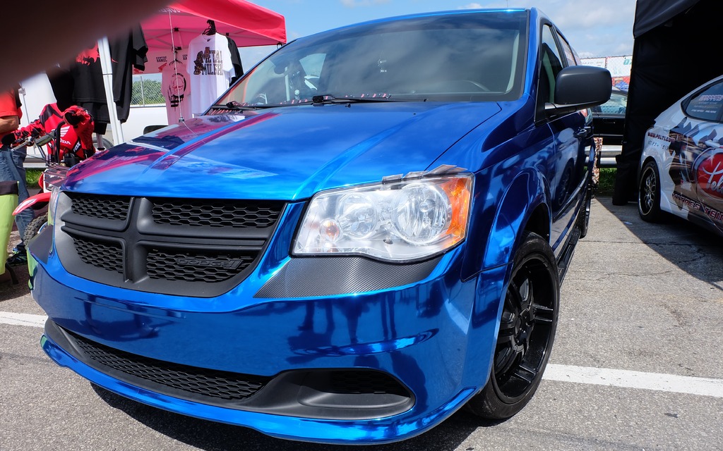 A metallic blue vinyl wrap! Not bad!