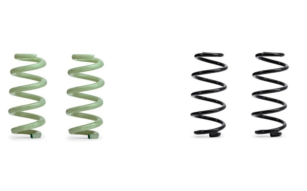 Polymer springs on the left, and steel ones to the right.
