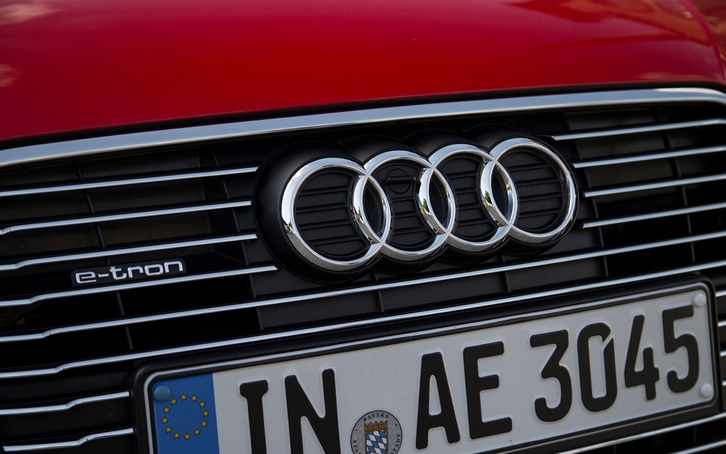 Once charging is complete, the Audi emblem on the grille hides the port.