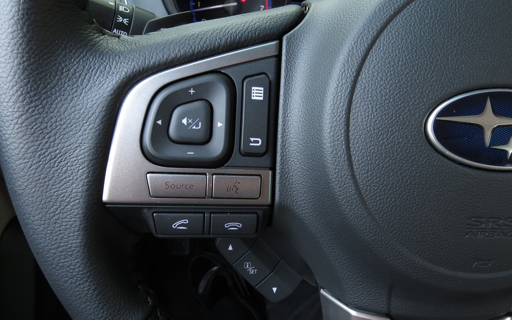 The controls for the display screens, sound system and hands-free phone.
