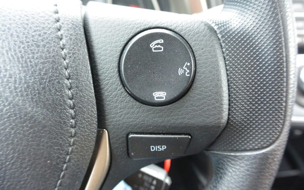 Bluetooth functions are on the right side of the steering wheel.