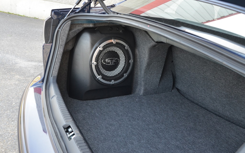 That gigantic subwoofer eats up valuable trunk space.