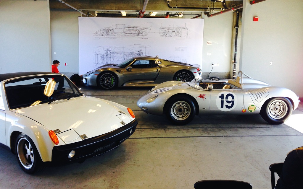 914/6-GT, 550 RSK and the 918 Spyder: three mid-engined Porsches.