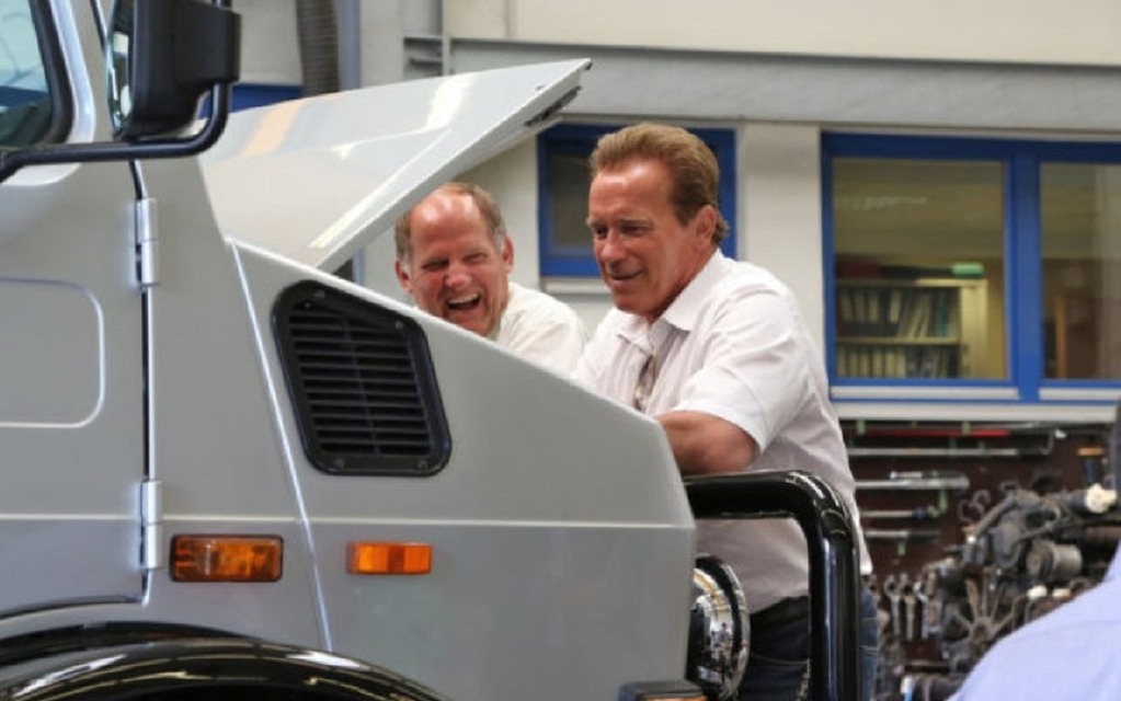 Arnold looks at his then-new Unimog