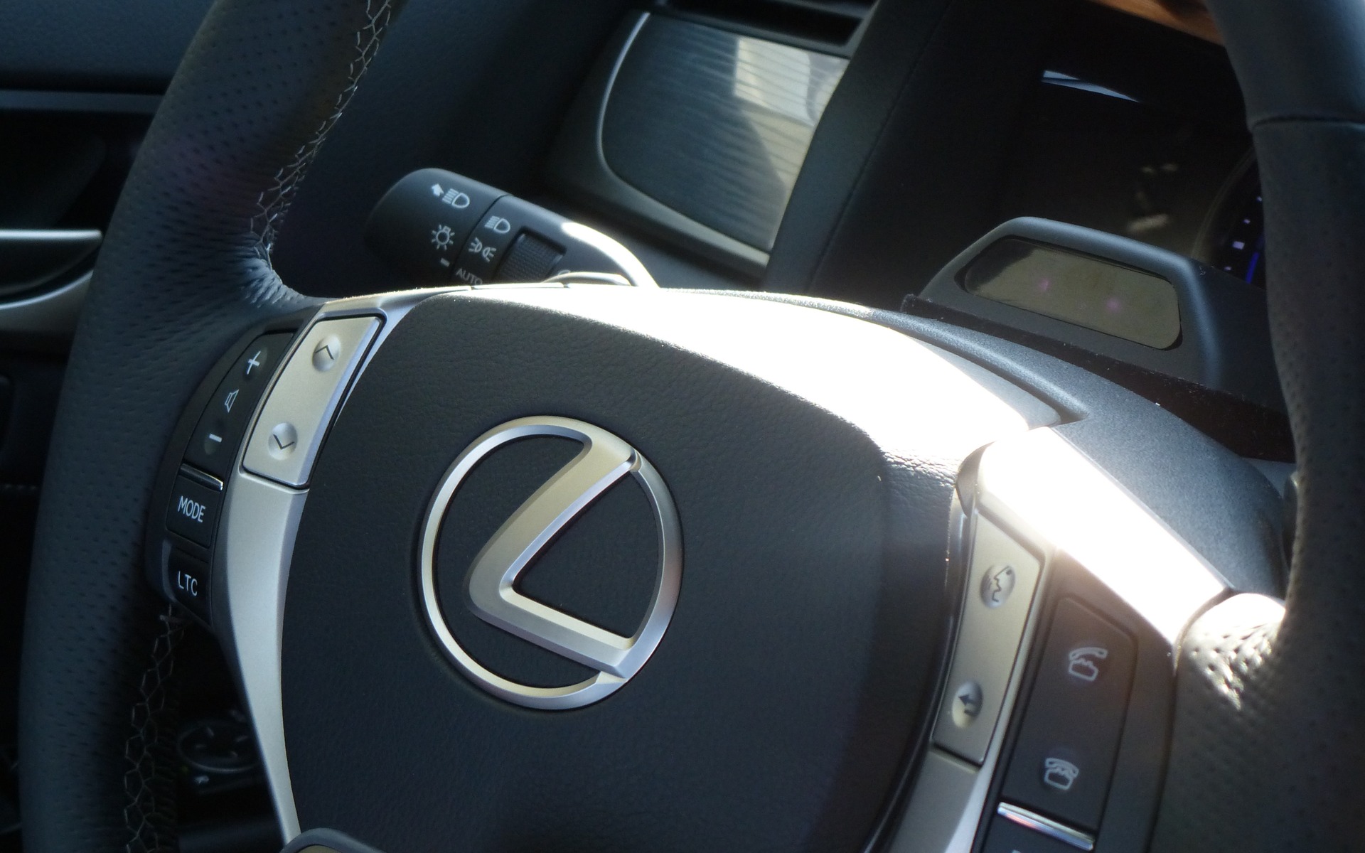 The facial recognition camera mounted on top of the steering column