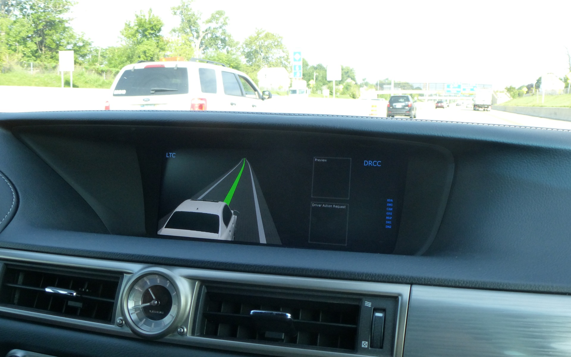 AHDA screen mounted in centre of dashboard