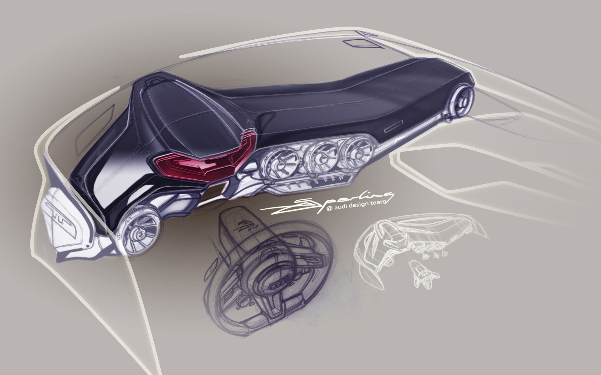 Cockpit virtuel Audi - Sketch de design
