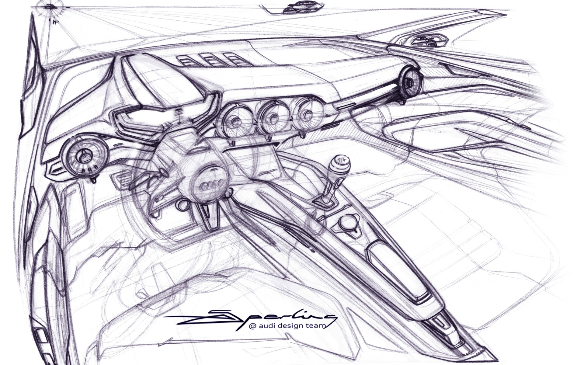 Audi Virtual Cockpit - Early design sketch.