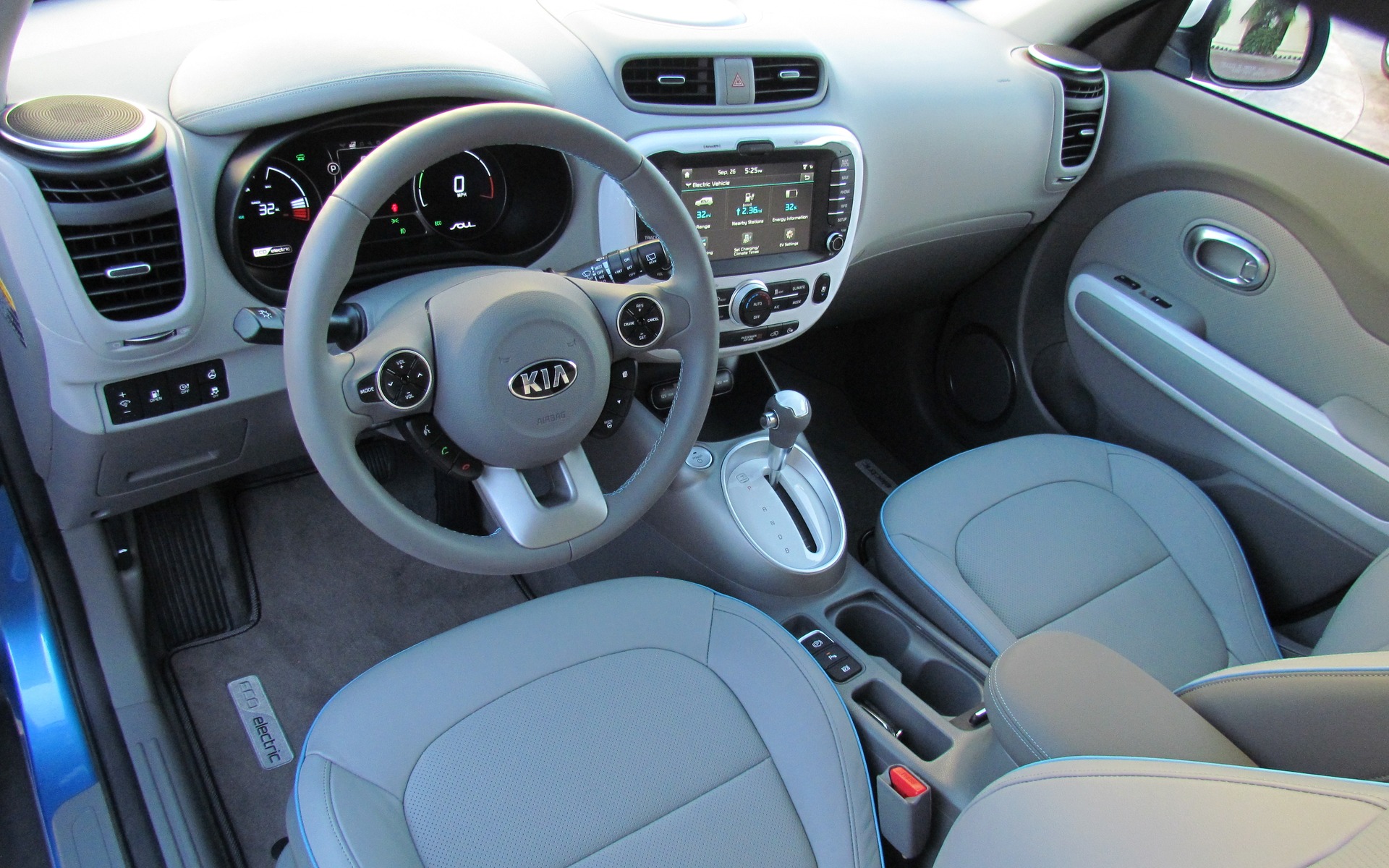 The interior differs little from a normal car, with a familiar layout.