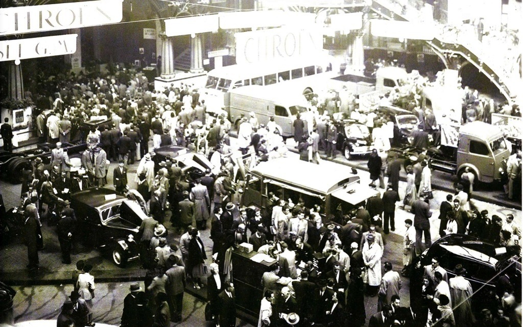 Paris Auto Show at the Grand Palais (1948).