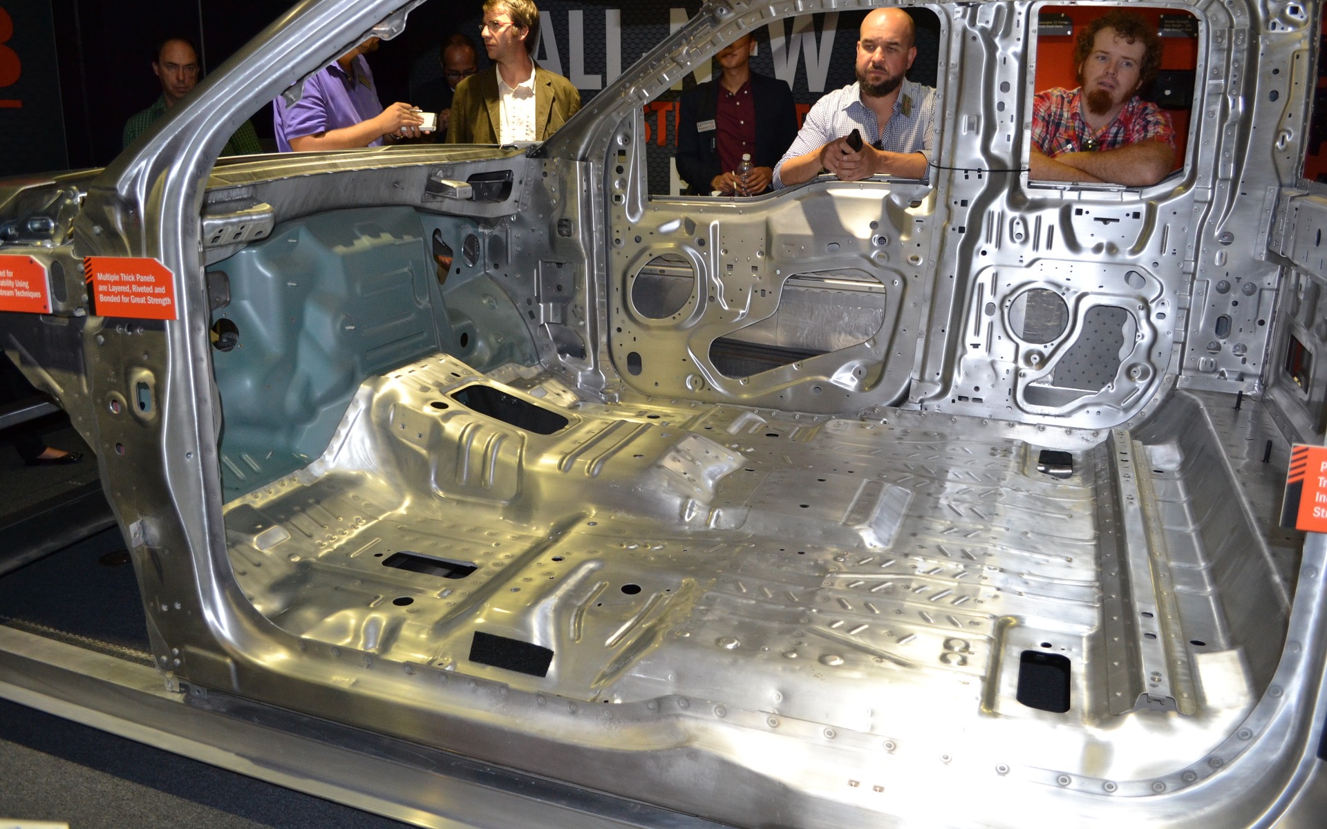The 2015 F-150 is equipped with a totally aluminum body.