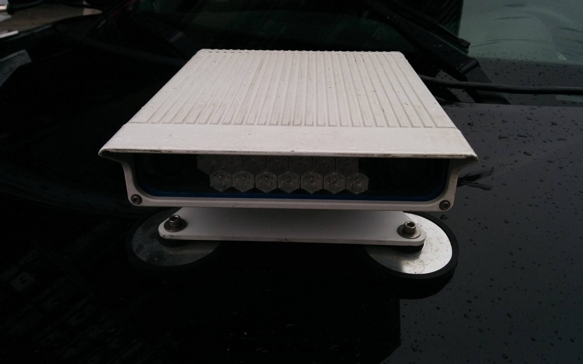 A closer look at the automated license plate scanner.
