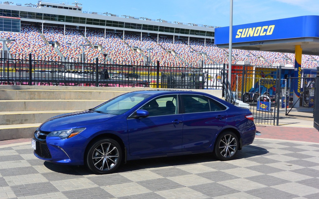 Toyota introduced its new Camry on the track in Charlotte, North Carolina.