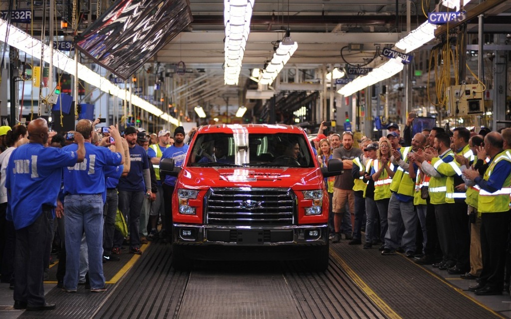 The first F-150 to come off the assembly line.