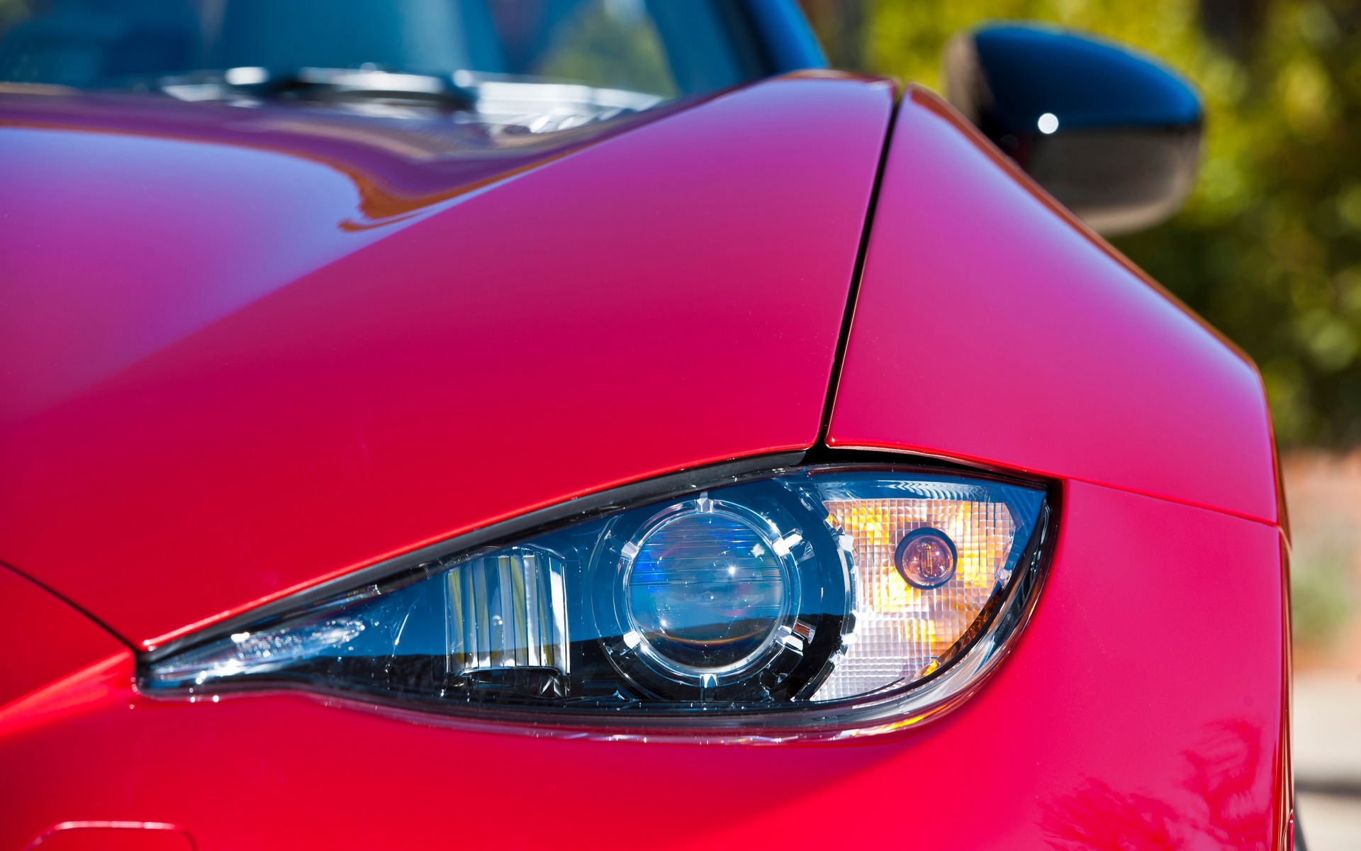 A closer look at the fenders and LED headlights.