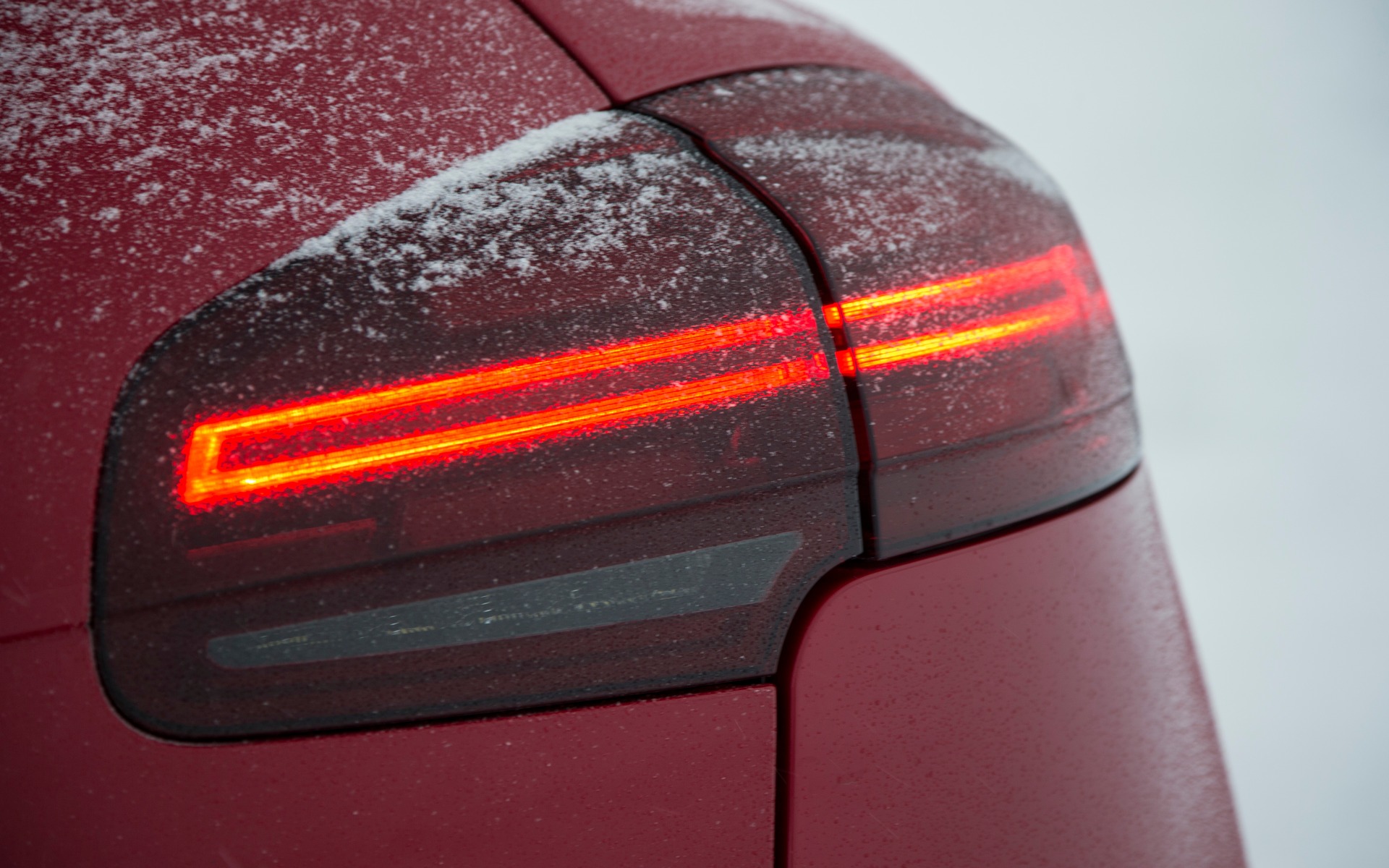 Close-up of the smoky tail lights.