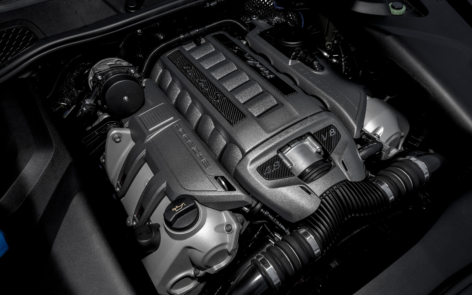 4.8-litre 570-horsepower bi-turbo engine.