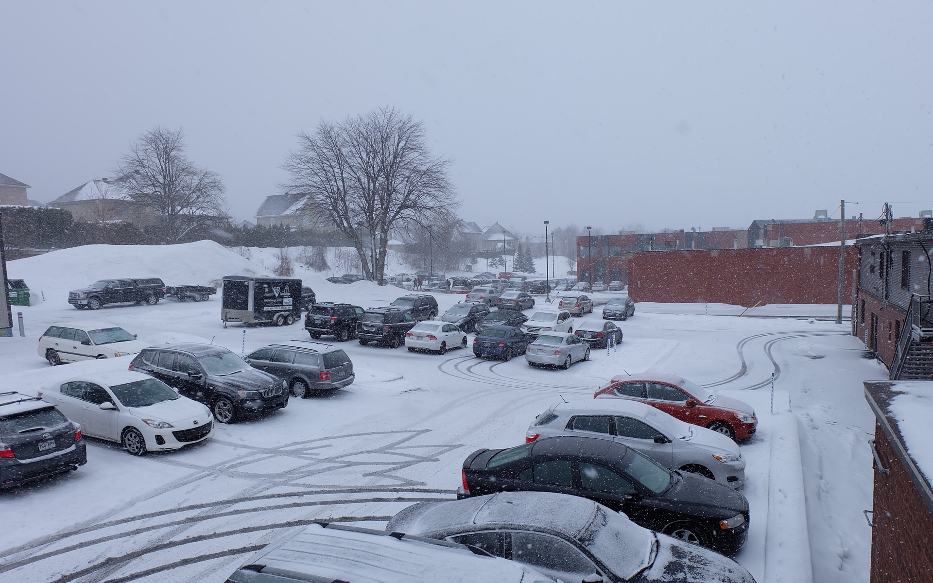 This is what our office parking looks like. It's Spring, right?