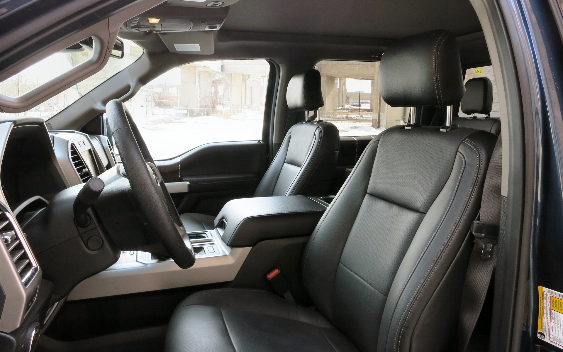 The interior of the Ford F-150 reflects its $60k+ price tag.