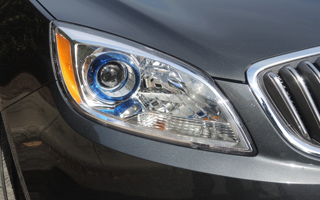 Buick’s signature blue rings around the high beams.