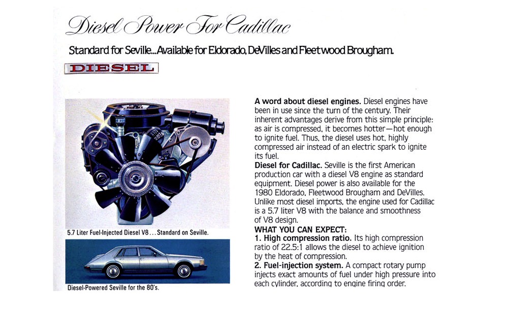 An ad for Cadillac's last diesel engine