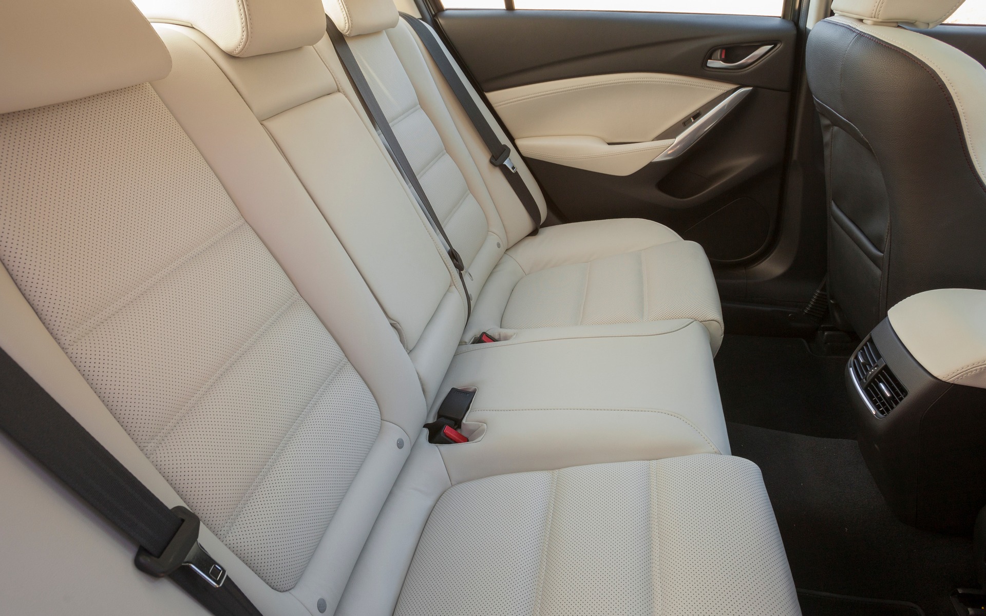 A roomy rear seat greets second row riders.