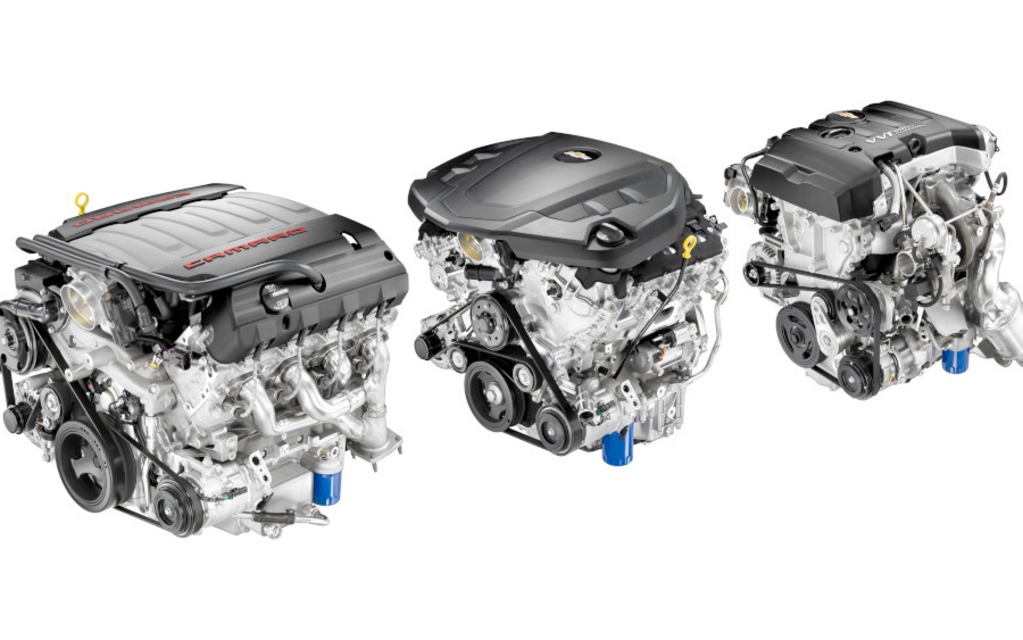 The three engines include a V8, a V6 and a turbo L4.