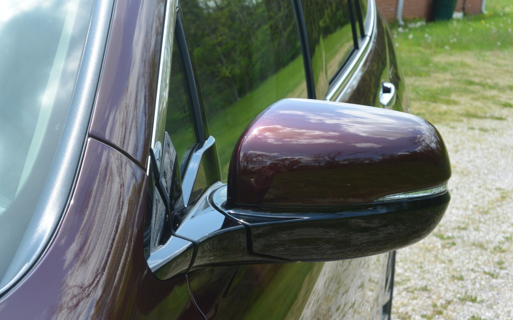 The sideview mirrors fold easily.
