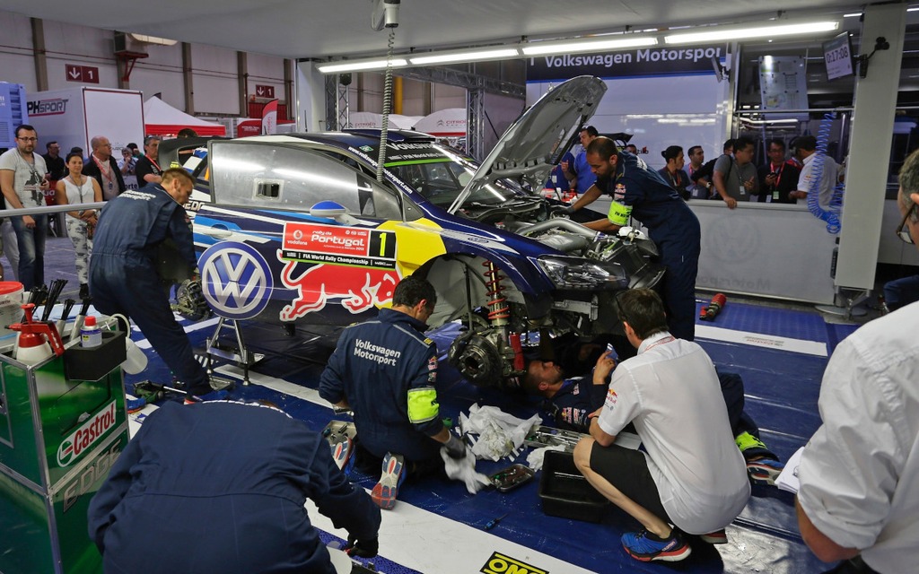 VW's mechanics hard at work.