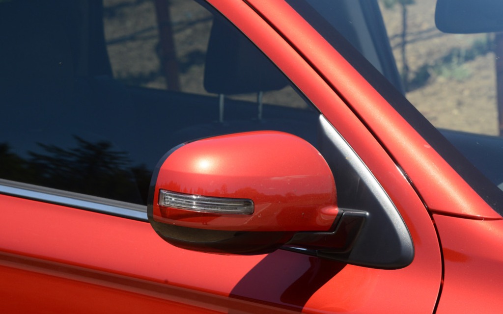 The folding sideview mirrors are heated.