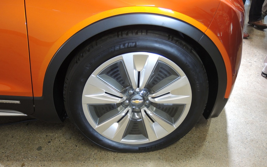 The wheels for the Bolt EV are designed to enhance energy recovery.