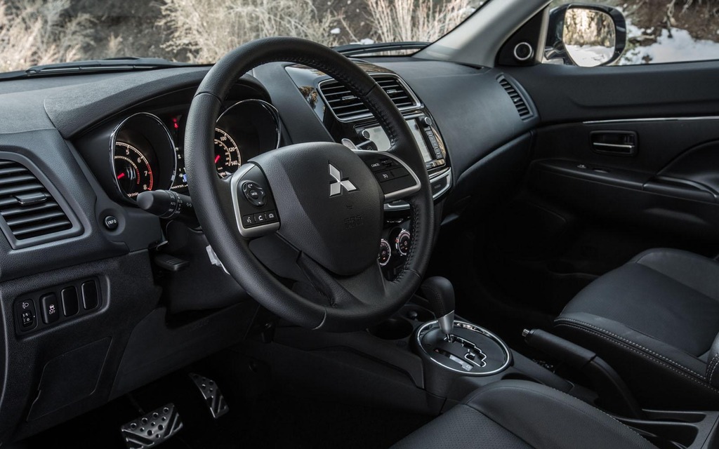 The RVR's interior needs more splash to go with its black plastic.