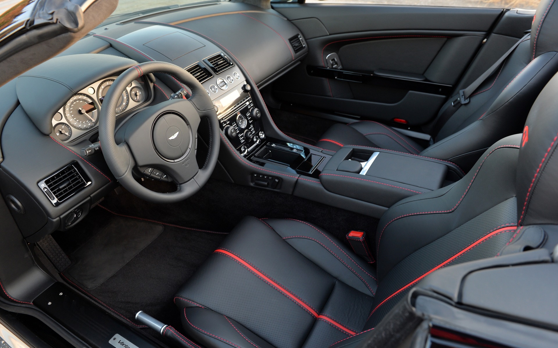There nothing minimalist about the V8 Vantage GT's interior.