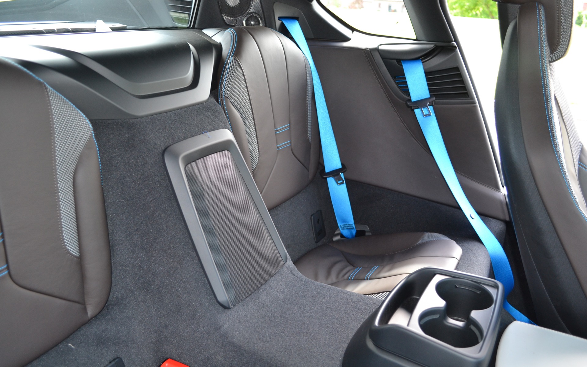 The BMW i8 can seat two people in back.