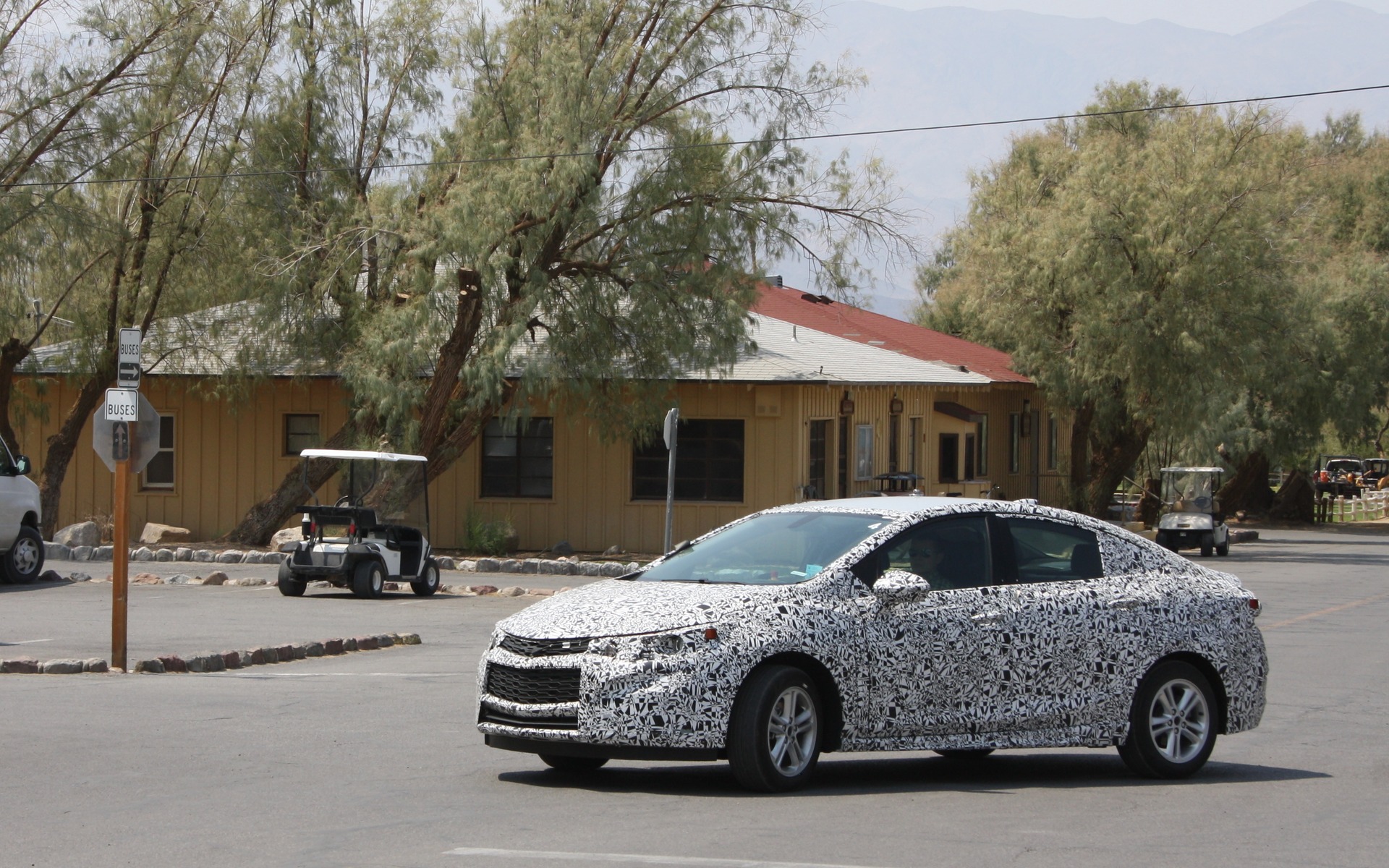 The 2016 Chevrolet Cruze undergoing hot-weather testing in California.